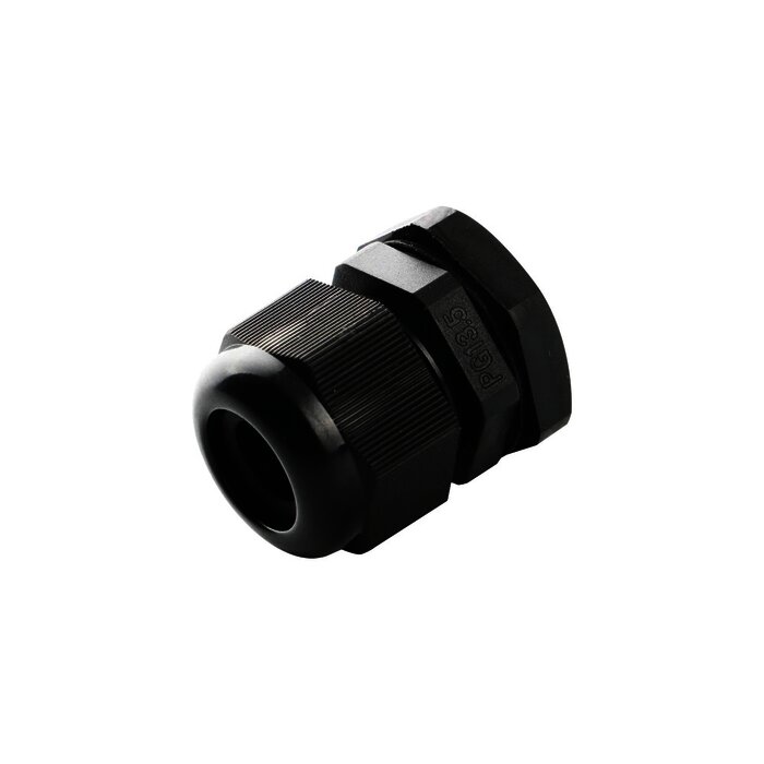 Conector Plástico Negro Tipo Glándula para Cable de 3.5 a 6 mm de Diámetro.