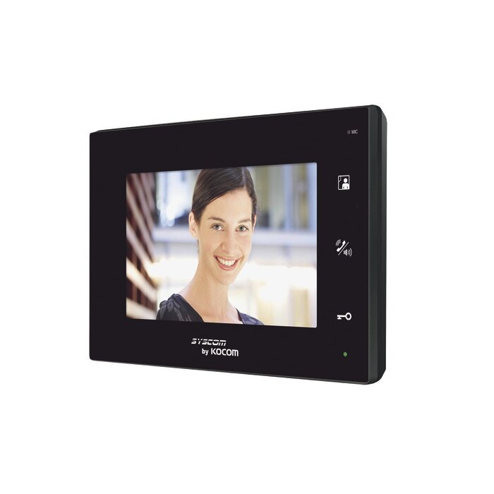 Monitor adicional color negro manos libres con pantalla LCD a color de 7"