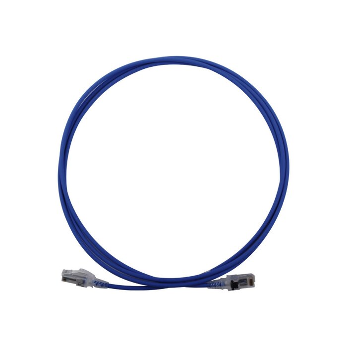 Patch Cord MC6 Modular Cat6 UTP, CM/LS0H, 7ft, Color Azul, Diámetro Reducido (28AWG)