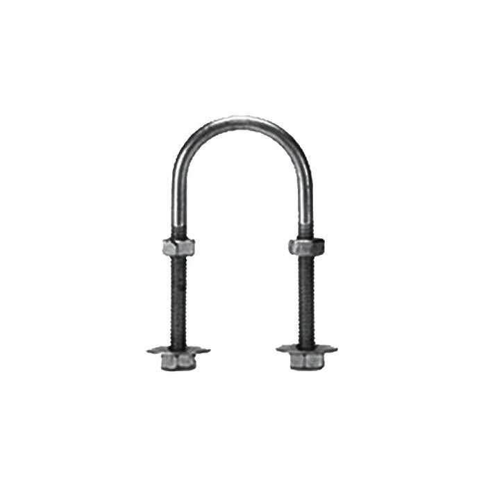 Abrazadera tipo U de 2 ", con acabado Electro Zinc, no incluye tuercas y arandelas