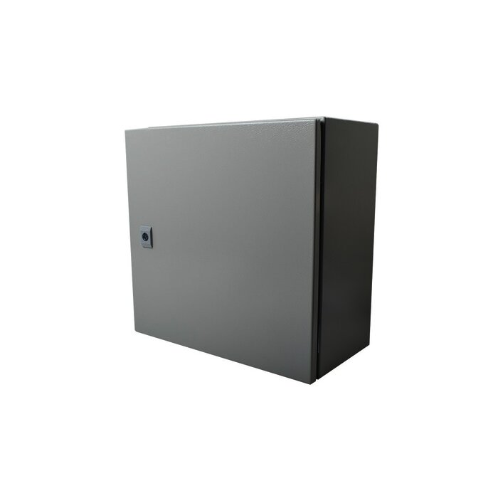 Gabinete de Acero IP66 Uso en Intemperie (400 x 400 x 200 mm) con Placa Trasera Interior y Compuerta Inferior Atornillable (Incluye Chapa y Llave).