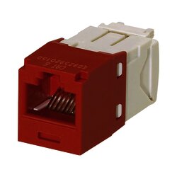 Conector Jack RJ45 Estilo TG, Mini-Com, Categoría 6, de 8 posiciones y 8 cables, Color Rojo