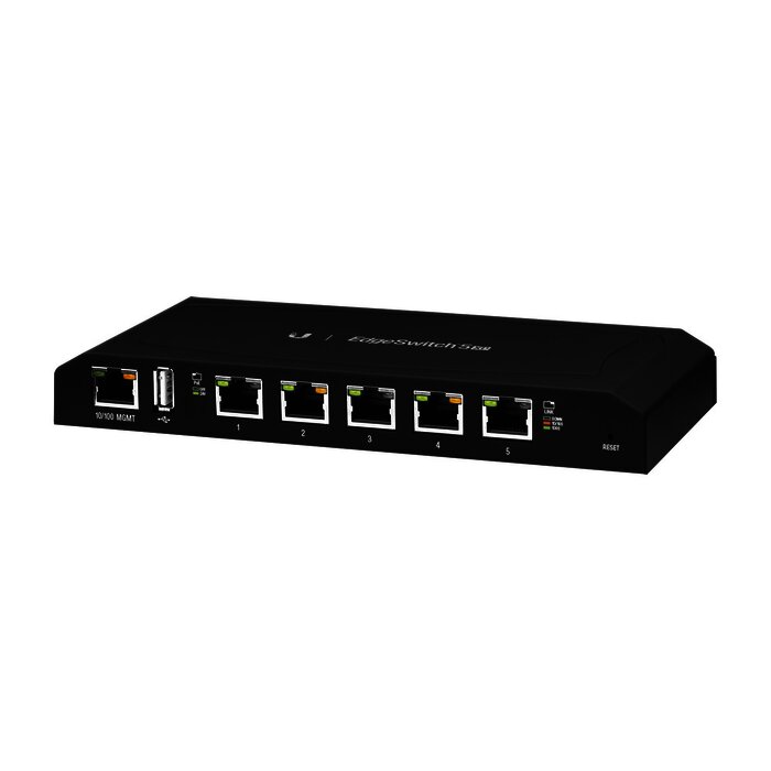 EdgeSwitch 5XP Administrable de 5 Puertos Gigabit PoE de 24 V Pasivo, con funciones avanzadas de Capa 2