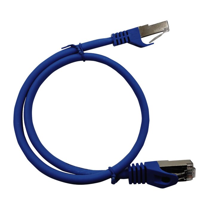 Patch Cord Cat6A 10G blindado 0.5M ( 1.64 ft ) AZUL