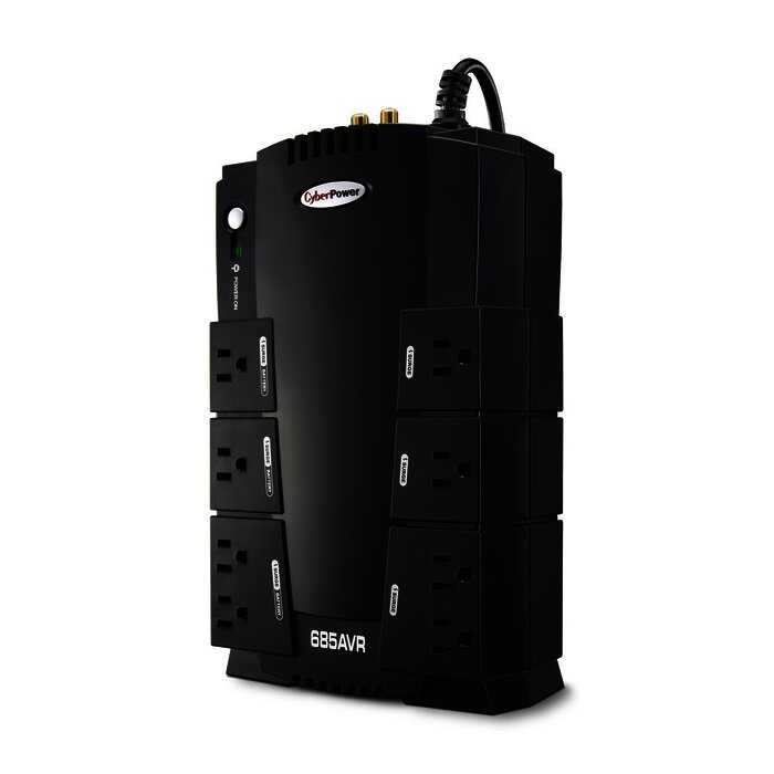 UPS de 685 VA/390 W, Topología Línea Interactiva, Entrada 120 Vca NEMA 5-15P, Tipo Gabinete Compacto, Con 8 Tomas NEMA 5-15R