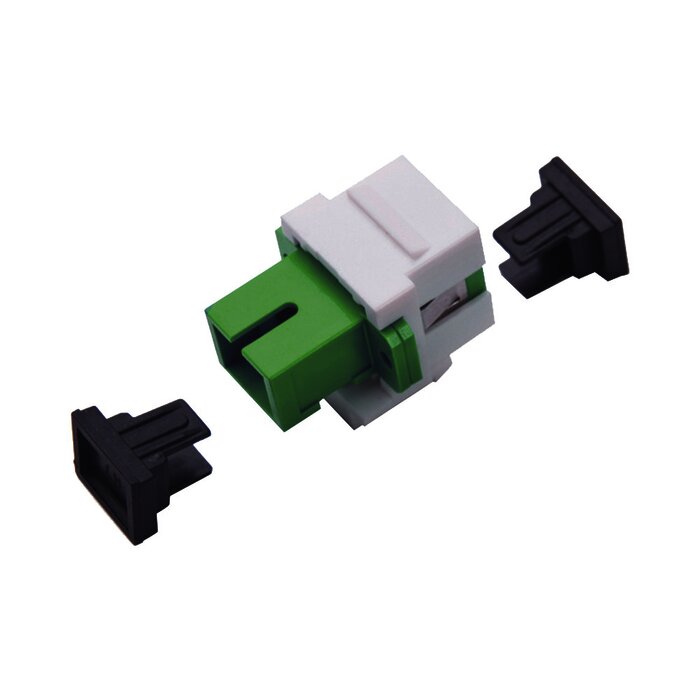 Acoplador Keystone de fibra óptica Monomodo SC/APC Simplex a SC/APC