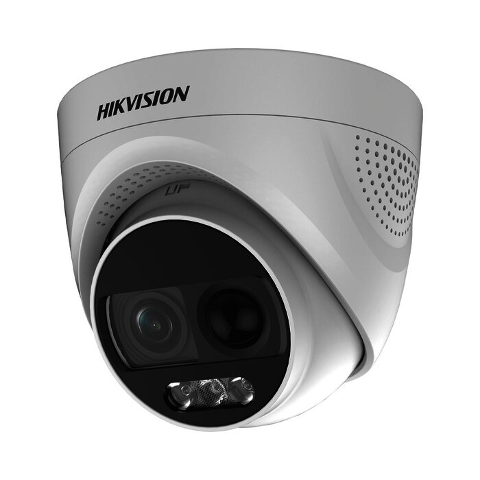 Domo TURBO 1080p / Imagen a color 24/7 / Lente 2.8 mm / Luz Blanca 20 mts / Exterior IP67 / WDR 130dB / Sensor PIR / Salida de alarma