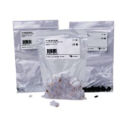 Plug RJ45 Cat6, Para Cable UTP Calibre 23 a 26 AWG, Chapado en Oro de 50 micras, Bolsa con 50 piezas