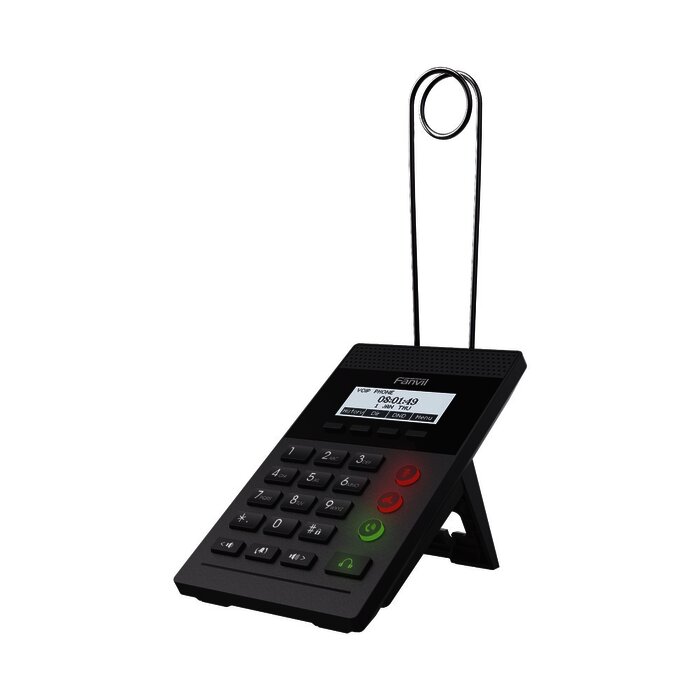 Teléfono IP para Call Center para 2 lineas SIP con soporte para diadema, pantalla 128x48 retro-iluminada, PoE