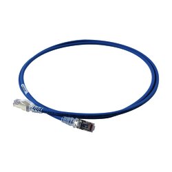 Patch Cord "Skinny" Cat6A Blindado S/FTP, 5ft, Diámetro Reducido 28 AWG, Color Azul