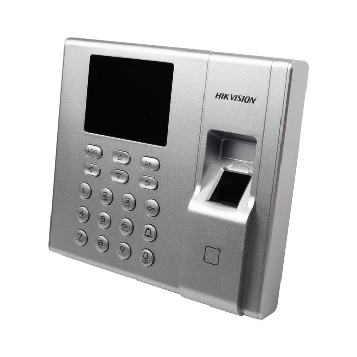 Terminal de Control de Acceso y Asistencia compatible con APP Hik-Connect (P2P) / Lectura de Huella y de Tarjetas EM / Soporta hasta 1000 Huellas / Relevador para Chapa / Software iVMS4200