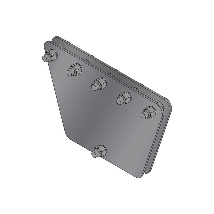 Placas igualadoras con tornillería y separadores, para 5 retenidas. Galvanizado en inmersión (30x30x50 cm).