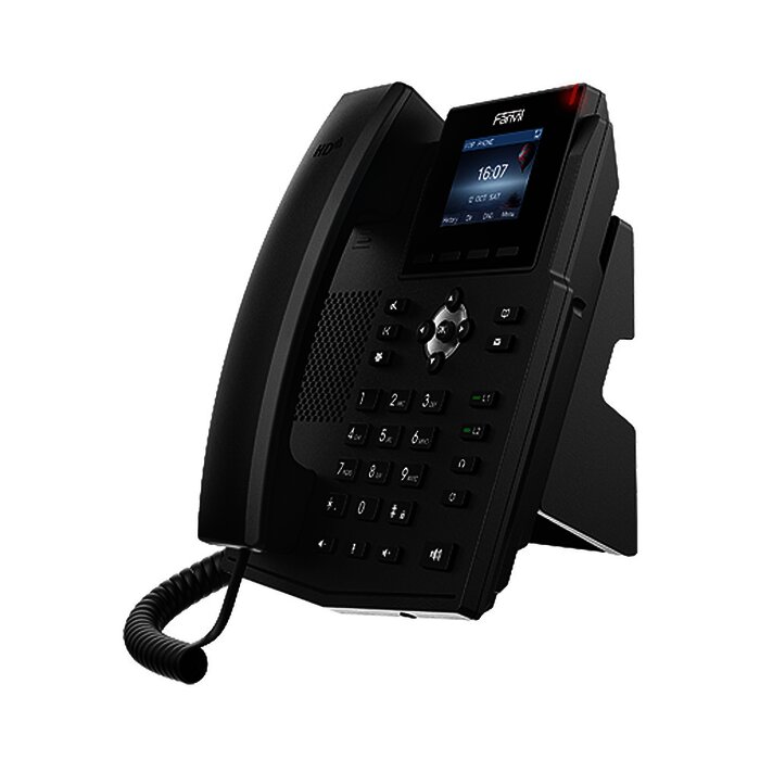 Teléfono IP empresarial para 4 líneas SIP con pantalla LCD de 2.8 pulgadas a color, Opus y conferencia de 3 vías, PoE.