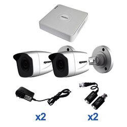 KIT TurboHD 720p / DVR 4 Canales / 2 Cámaras Bala (interior - exterior 2.8 mm) / Hik-Connect