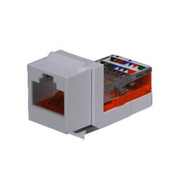 Conector Jack Estilo Leadframe, Tipo Keystone, Categoría 5e, de 8 posiciones y 8 cables, Color Blanco