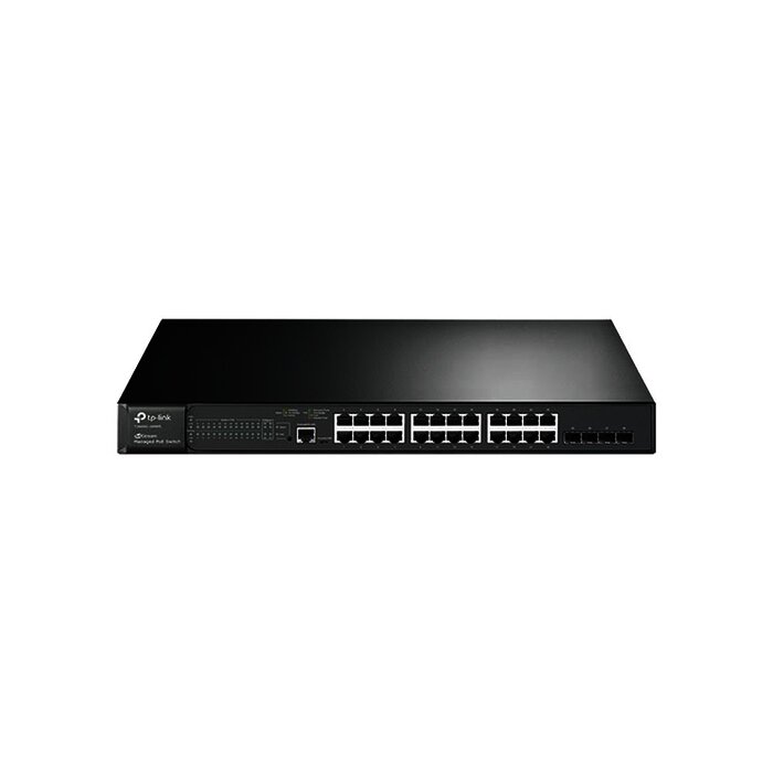 Switch JetStream PoE+ administrable Capa 2, 24 puertos 10/100/1000 Mbps + 4 puertos SFP 384 W