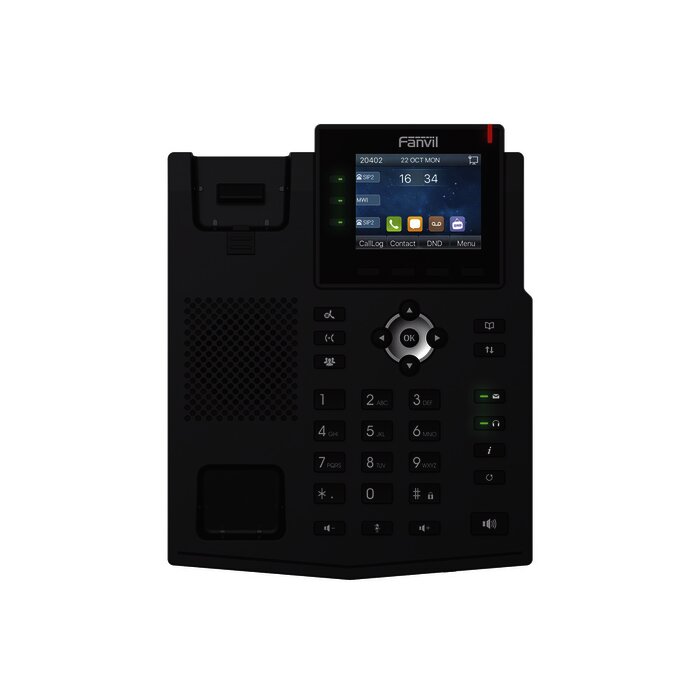 Teléfono IP Empresarial con Estándares Europeos, 6 lineas SIP con pantalla LCD a color, puertos Gigabit, IPv6, Opus y conferencia de 3 vías, PoE/DC (incluye fuente).