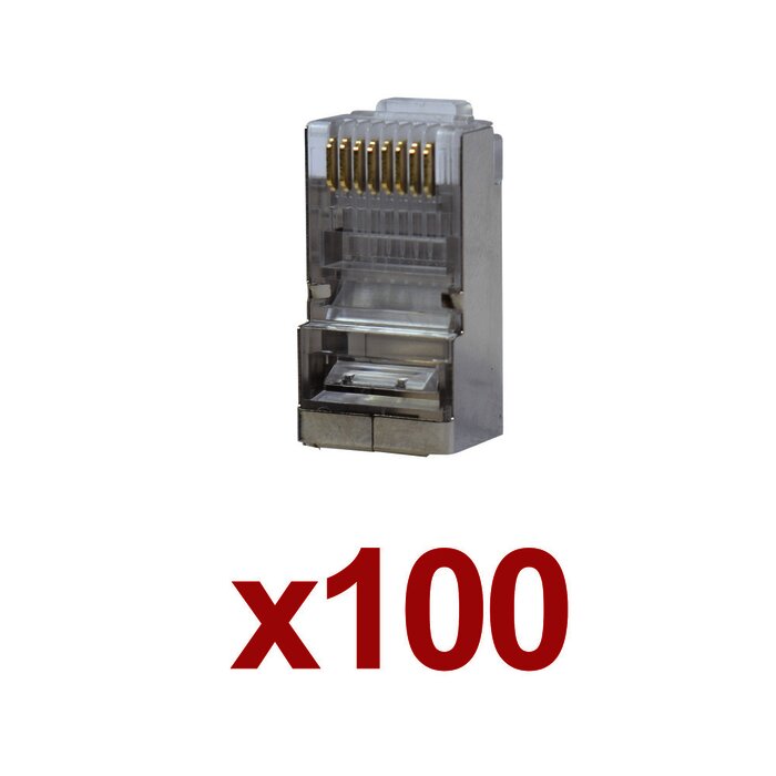 Paquete de 100 conectores RJ45 para cable UTP categoría 5E