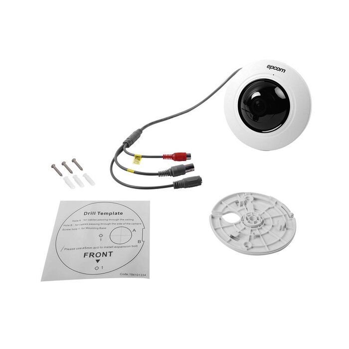 Panoramica TURBOHD 5 Megapixel / 20 mts IR / Micrófono Integrado / Interior / Múltiples Vistas Adicionales / 180° / 360°