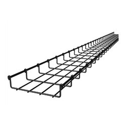 Charola tipo malla 33/200 mm, con acabado Electro Zinc, hasta 105 cables Cat6, tramo 3m