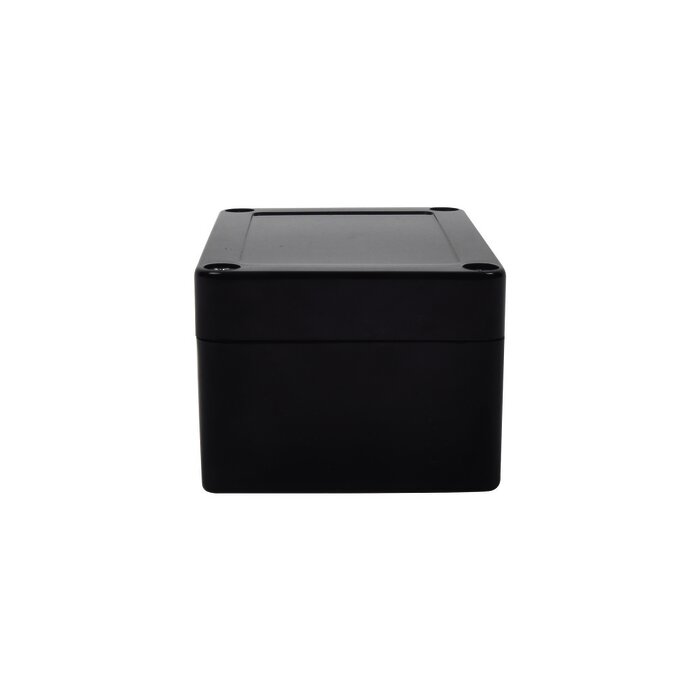 Gabinete Plástico Negro para Exterior (IP65) de 100 x 68 x 50 mm Cierre por Tornillos.