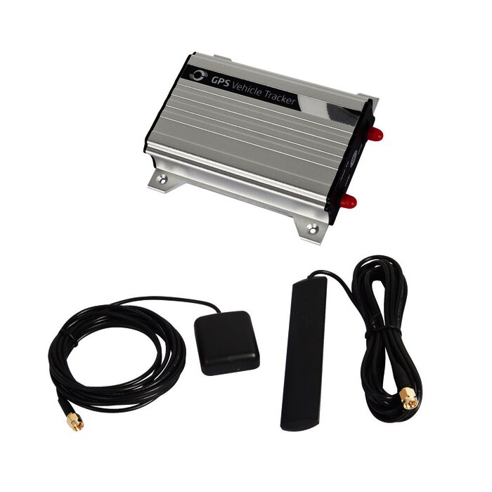 Robusto Localizador Vehicular 3G, con múltiples entradas digitales y análogas y salidas digitales (opción para audio bidireccional y cámara fotográfica), Carcasa de Aluminio y Antenas Externas.