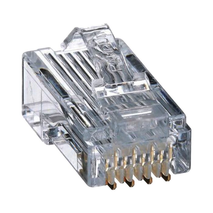 Plug RJ45 Cat5e, Para Cable UTP de Calibres 24-26 AWG, Chapado en Oro de 50 micras, Bolsa de 50 piezas