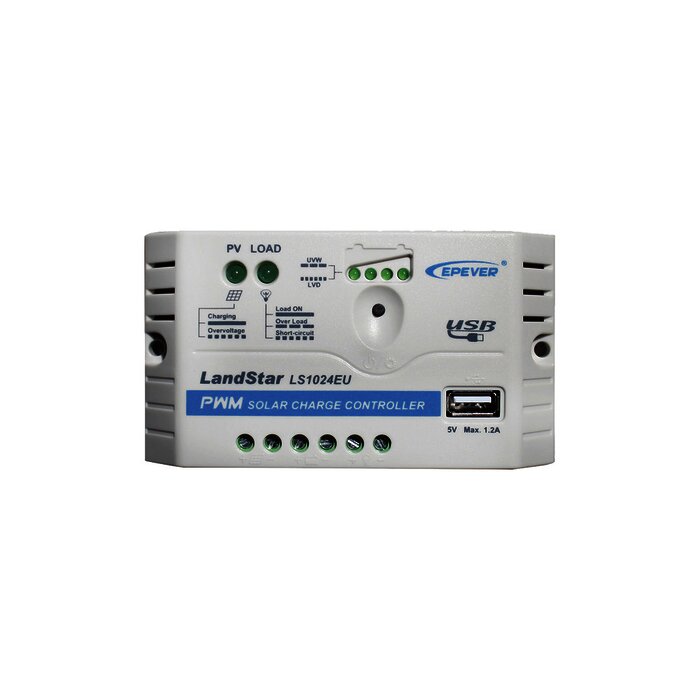 Controlador Solar PWM 12/24 V 10 A, salida USB