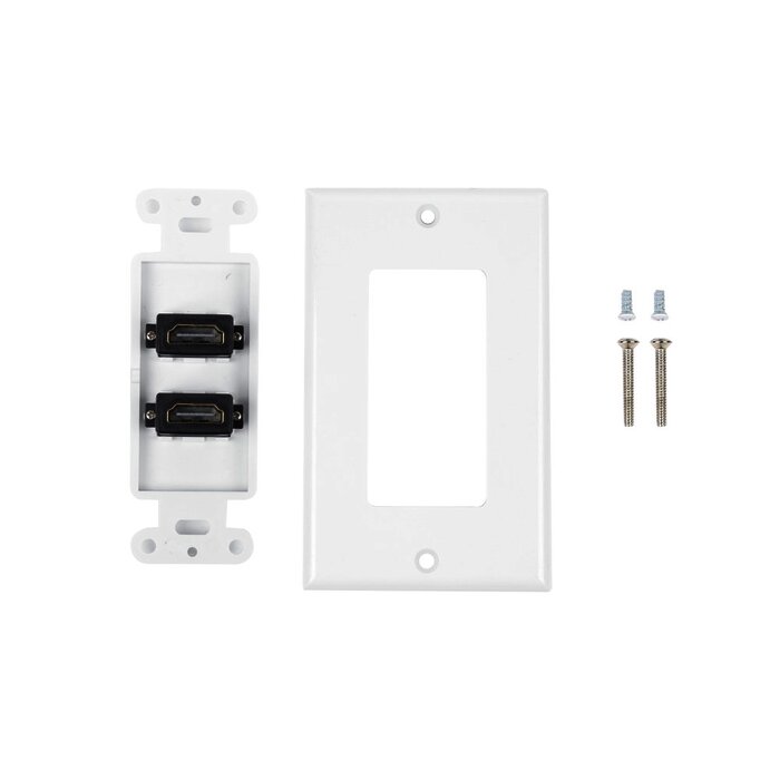 Placa de pared de 2 puertos HDMI hembra a hembra