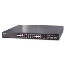 Switch Administrable L2+ de 24 puertos 10/100/1000T PoE+ con 4 puertos combo TP/SFP Gigabit