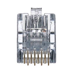 Plug RJ45 Cat5e, Para Cable UTP de Calibres 24-26 AWG, Chapado en Oro de 50 micras, Bolsa de 50 piezas