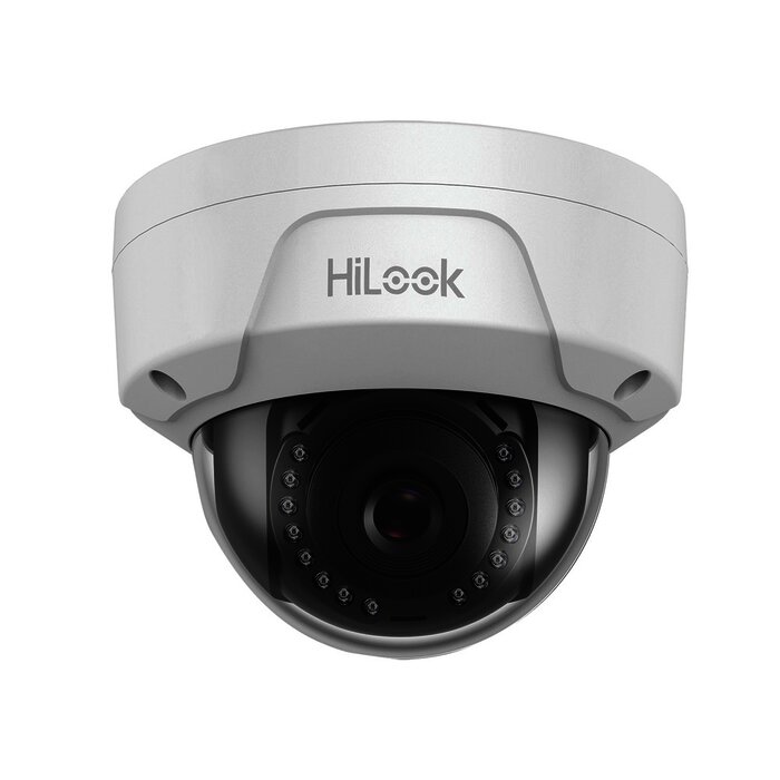 HiLook Series / Domo IP 2 Megapixel / 30 mts IR / H.265+ / Exterior IP67 / Antivandalica IK10 / dWDR / PoE / Lente 2.8 mm