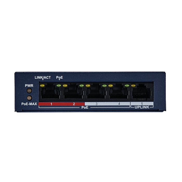 Switch PoE / 250 Metros PoE Larga Distancia / 4 Puertos 100 Mbps 802.3 af (15.4 W) + 1 Puerto Uplink 100 Mbps