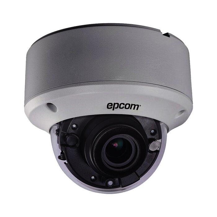 Domo TURBOHD 1080p / METÁLICA / Lente Mot. 2.8 a 12 mm / IR EXIR Inteligente 40 mts / WDR 120 dB / Antivandalica IK10 / Exterior IP66