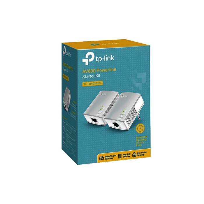 Kit Adaptador Powerline Ethernet, tecnologia HomePlug AV, 500Mbps, Plug and Play, hasta 300 M dentro de casa, 1 Puerto 10/100 Mbps y tamaño ultra compacto