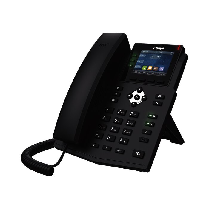 Teléfono IP Empresarial con Estándares Europeos, 6 lineas SIP con pantalla LCD a color, puertos Gigabit, IPv6, Opus y conferencia de 3 vías, PoE/DC (incluye fuente).