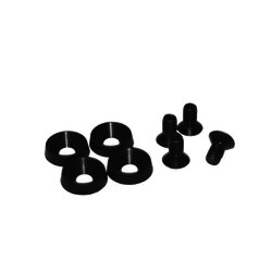 Kit de 4 tornillos y 4 arandelas de plástico para instalación de equipo en rack
