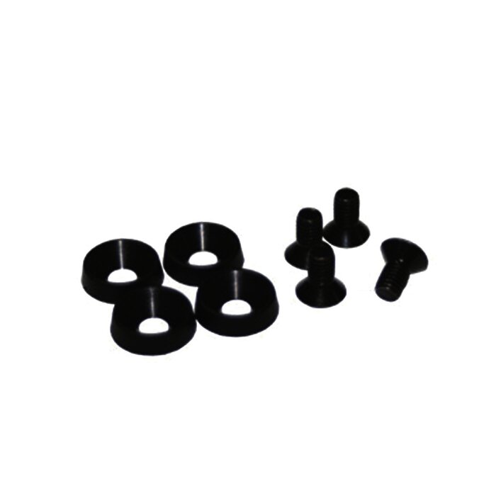 Kit de 4 tornillos y 4 arandelas de plástico para instalación de equipo en rack