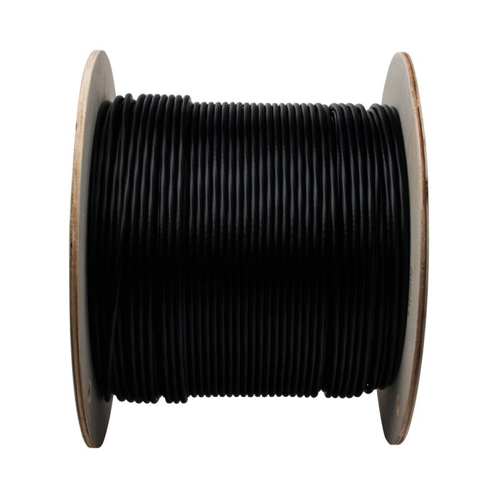 Bobina de Cable UTP de 4 Pares, Pan-Net, Para Exterior con Gel, Cat6 (23 AWG), Industrial para Climas Extremos, Color Negro, 305 m