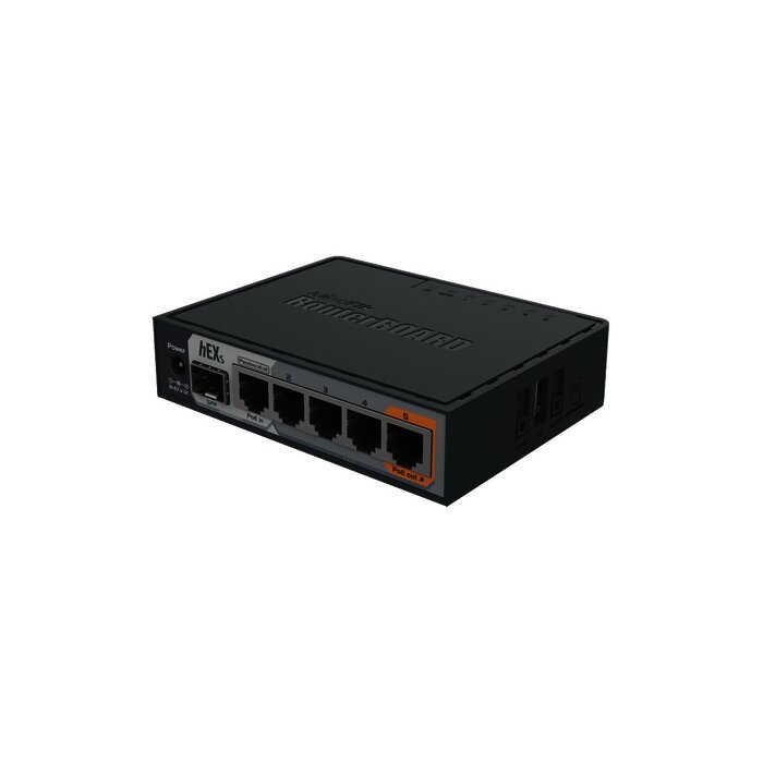(hEX S) Router Dual Core, 5 puertos Gigabit, 1 Puerto SFP, PoE in, PoE Out