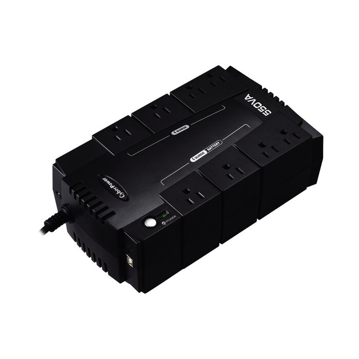 UPS de 550 VA/330 W, Topología Standby, Entrada 120 Vca NEMA 5-15P, Tipo Gabinete Compacto, Con 8 Tomas NEMA 5-15R