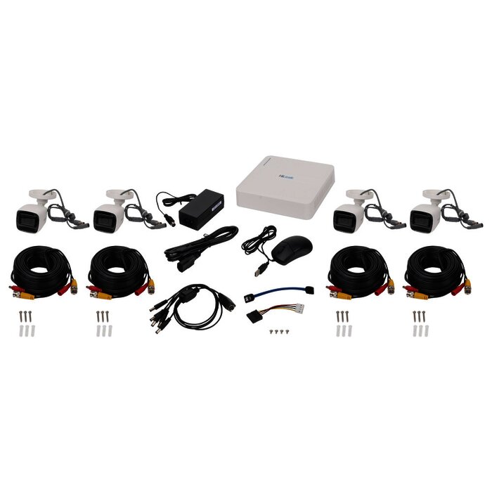 KIT TurboHD 1080p Lite / DVR 4 canales / 4 Cámaras Bala de Policarbonato con Micrófono Integrado