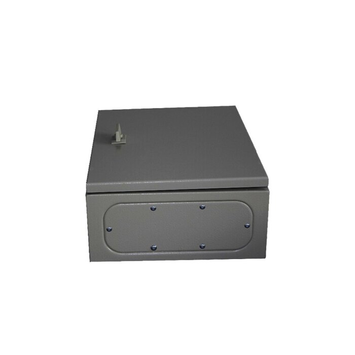 Gabinete de Acero IP66 Uso en Intemperie (250 x 300 x 150 mm) con Placa Trasera Interior y Compuerta Inferior Atornillable (Incluye Chapa y Llave).