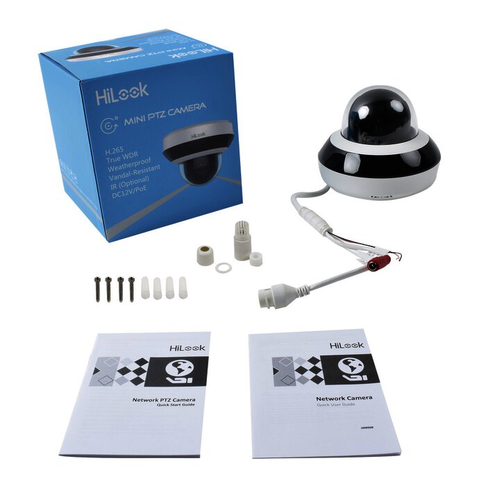 Mini PTZ IP 4 Megapixel / 4X Zoom / H.265+ / 20 mts IR EXIR / WDR / PoE / IK10 / IP66 / Ultra Baja Iluminación