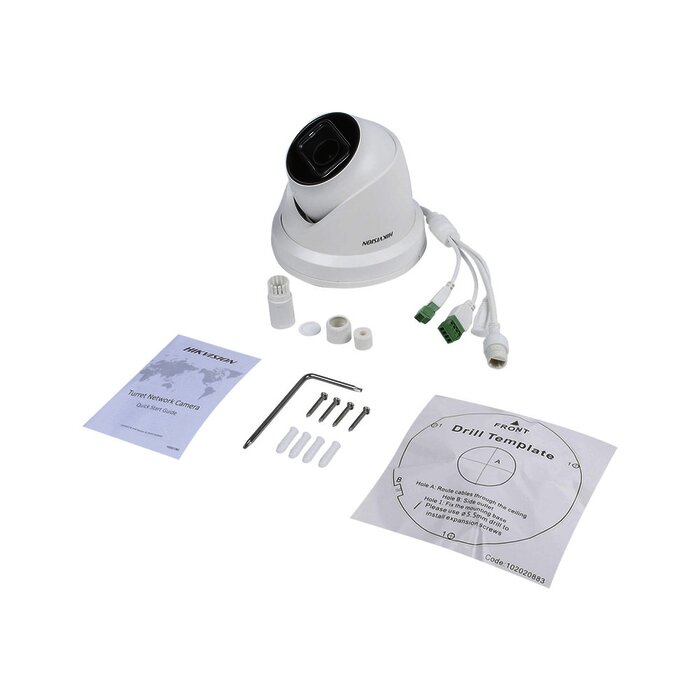 Turret IP 6 Megapixel / Lente Mot. 2.8 a 12 mm / 30 mts IR EXIR / Exterior IP67 / IK10 / Entrada y Salida de Audio y Alarma