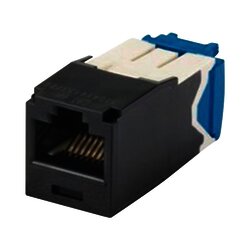 Conector Jack RJ45 Estilo TG, Mini-Com, Categoría 6A, de 8 posiciones y 8 cables, Color Negro