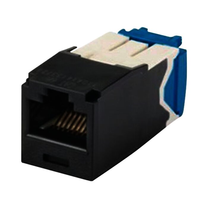 Conector Jack RJ45 Estilo TG, Mini-Com, Categoría 6A, de 8 posiciones y 8 cables, Color Negro