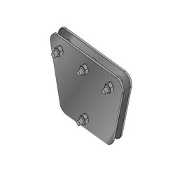 Placas igualadoras con tornillería y separadores, para 3 retenidas. Galvanizado en inmersión (20x20x30 cm).