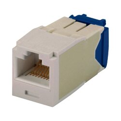 Conector Jack RJ45 Estilo TG, Mini-Com, Categoría 6A, de 8 posiciones y 8 cables, Color Blanco