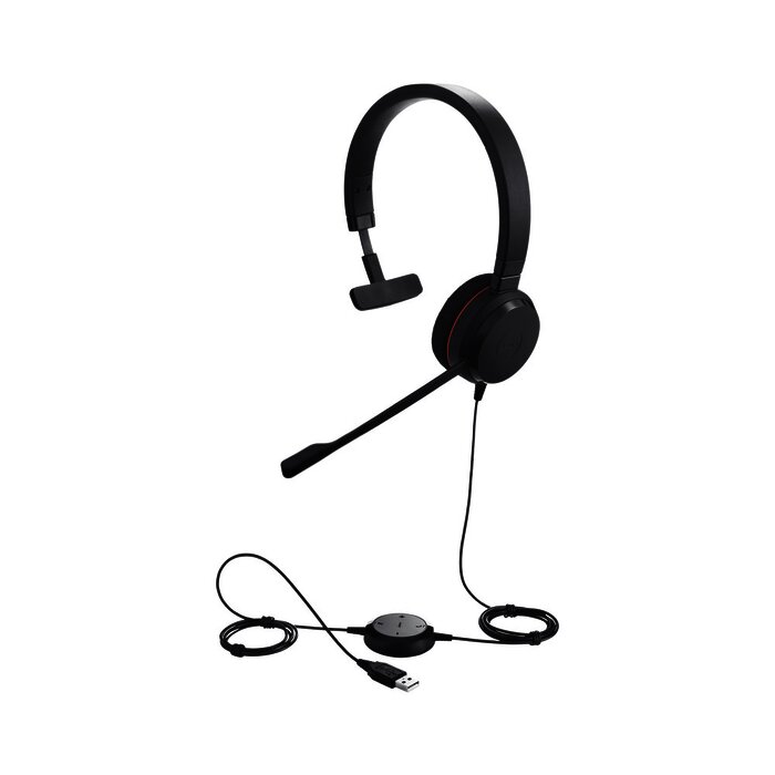 Jabra Evolve 20 Mono con conexión USB, micrófono con cancelación de ruido de ultima generación, configuración Plug and Play (4993-829-209)